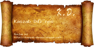 Kaszab Dénes névjegykártya